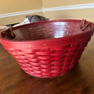 Longaberger Red Woven Accent party tub basket and projector